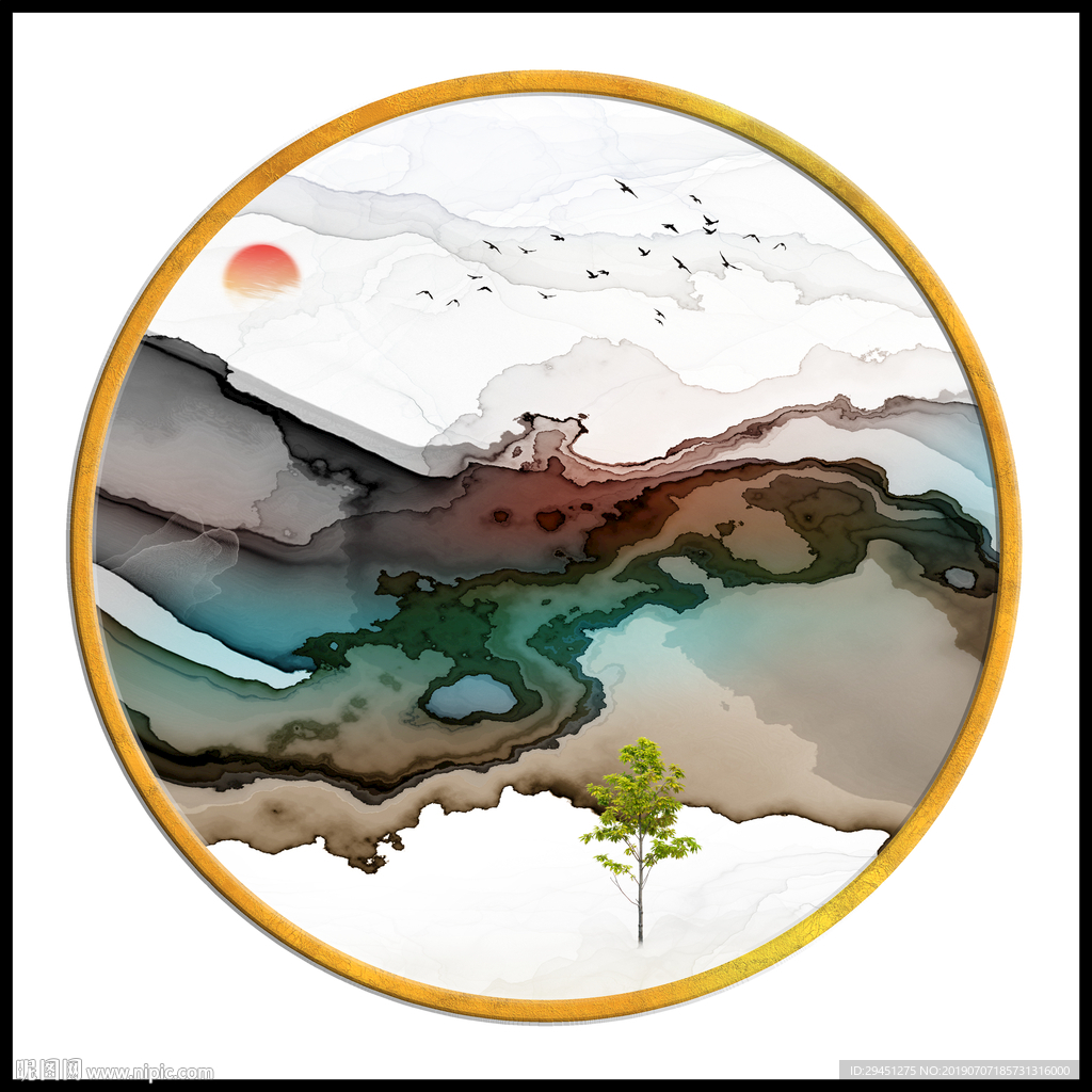 中式 中国风高清画 TIF分层