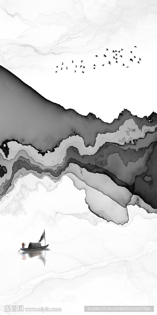 玄关手绘装饰画 TIF分层