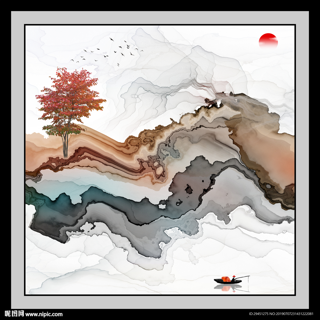 奢华线条抽象画 TIF分层画