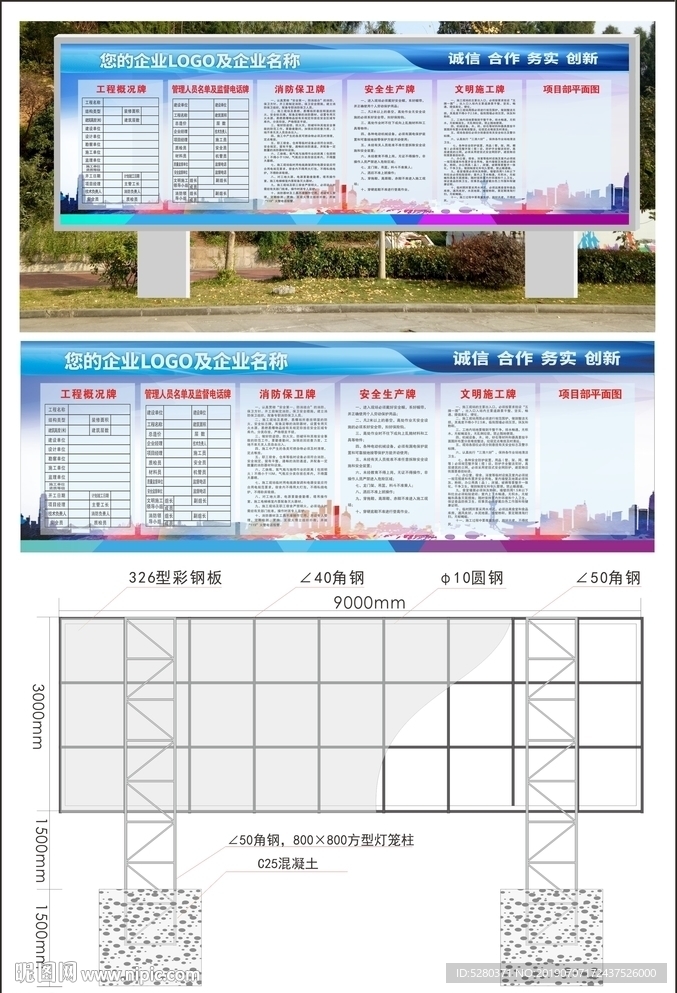 工地五牌图广告牌