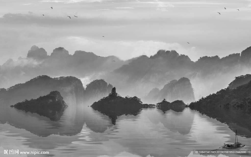 意境山水画 TIF合层画
