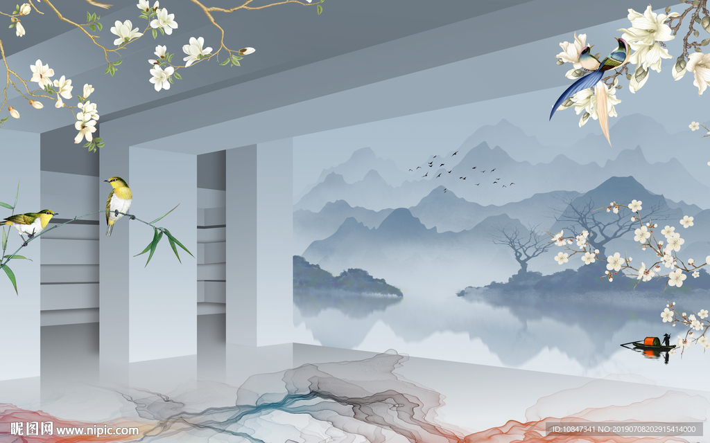 大气高档山水画 TIF分层画