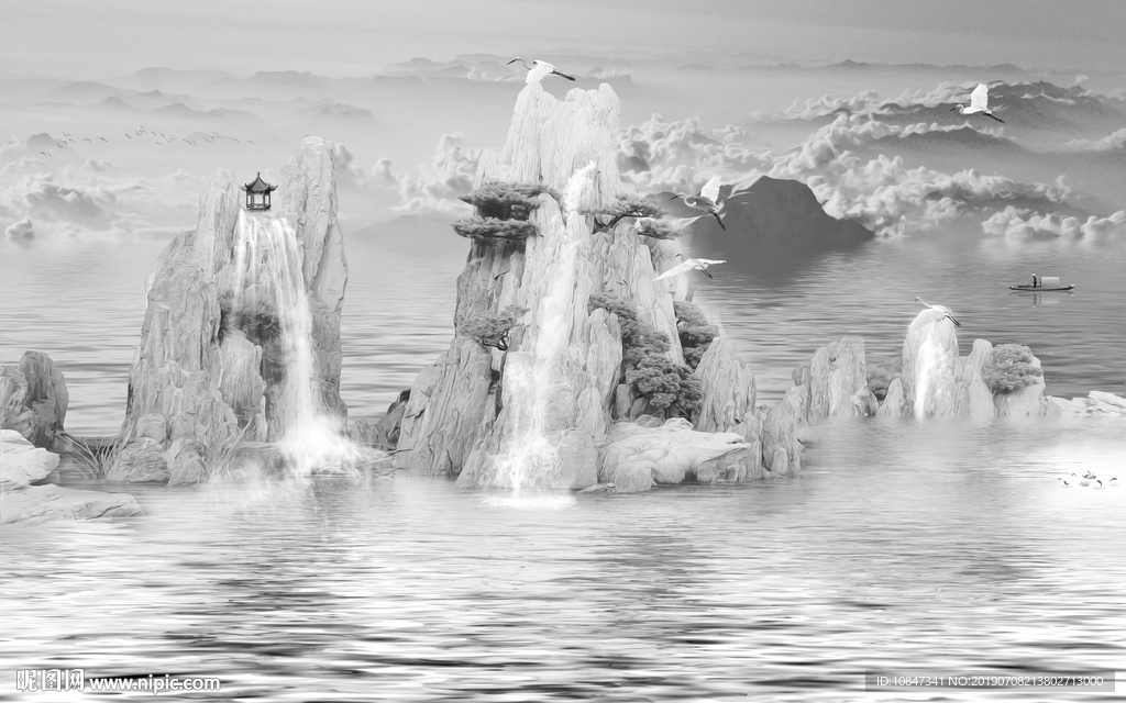 中国风 高档山水画 TIF合层