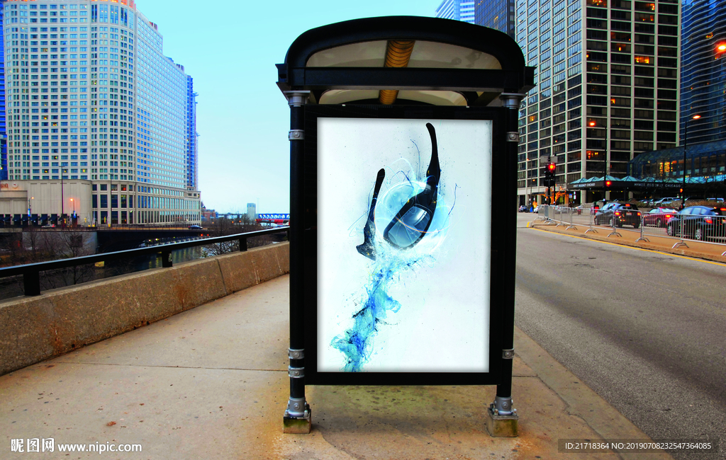 车站站台广告样机