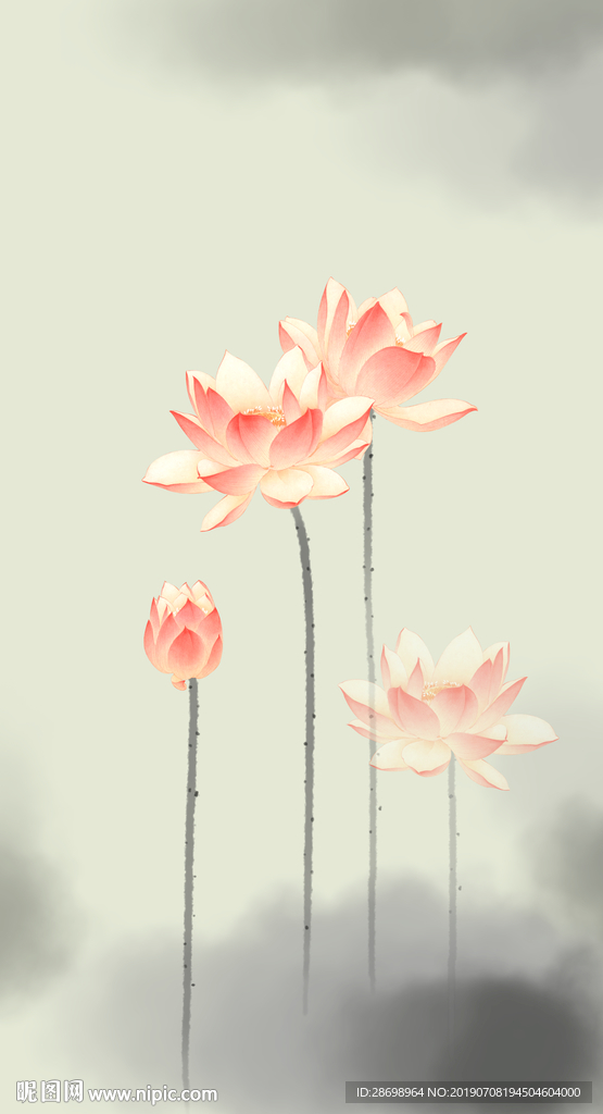 荷花装饰画