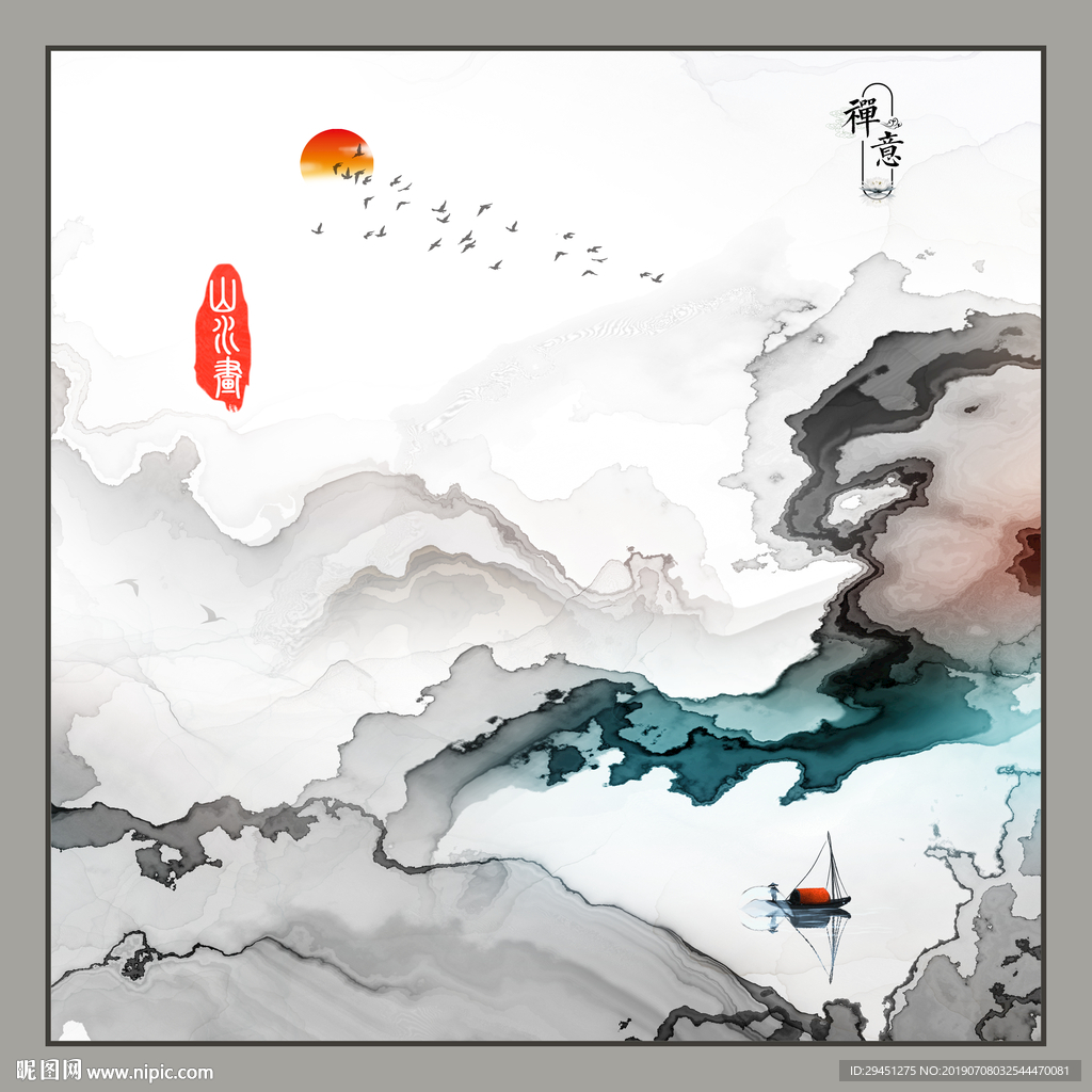 高档简约线条画 TIF分层画