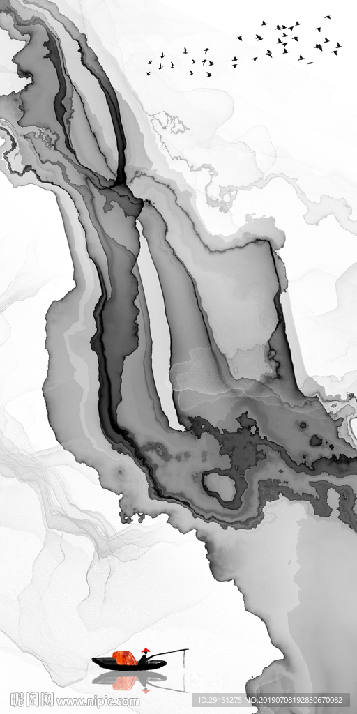 现代手绘装饰画 TIF分层画