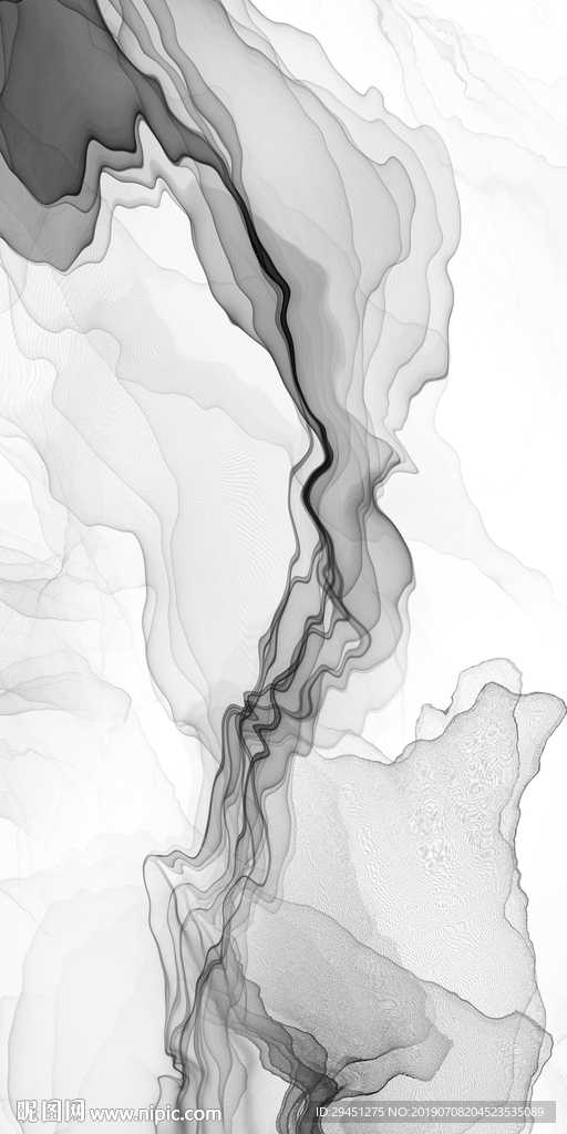灰色抽象中式画 TIF合层画