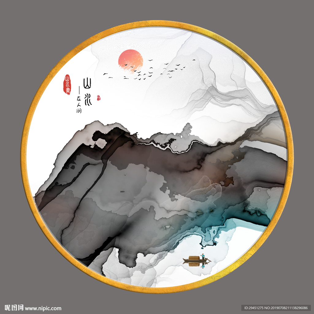 高档线条装饰挂画 TIF分层