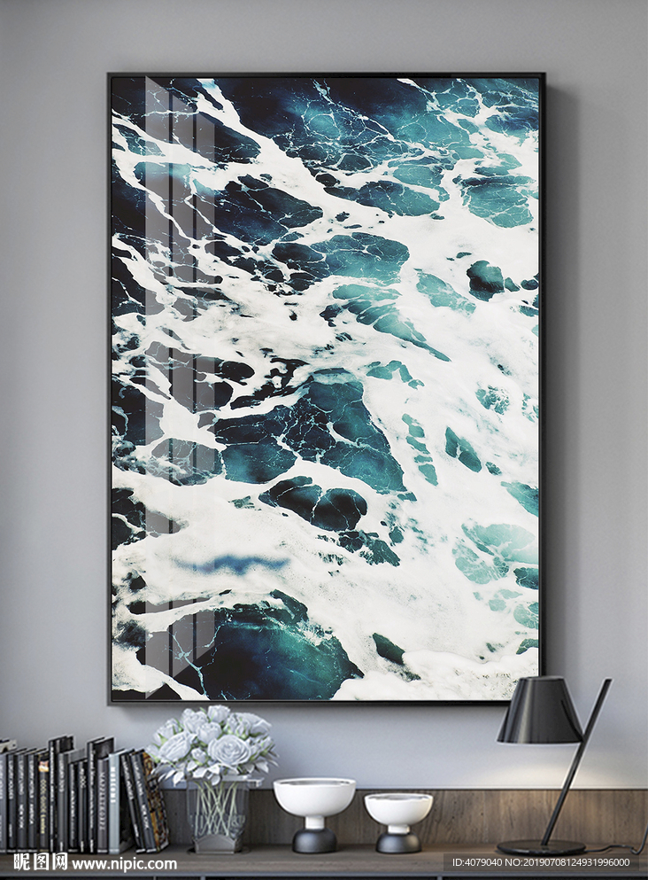 北欧现代简约大海客厅装饰画