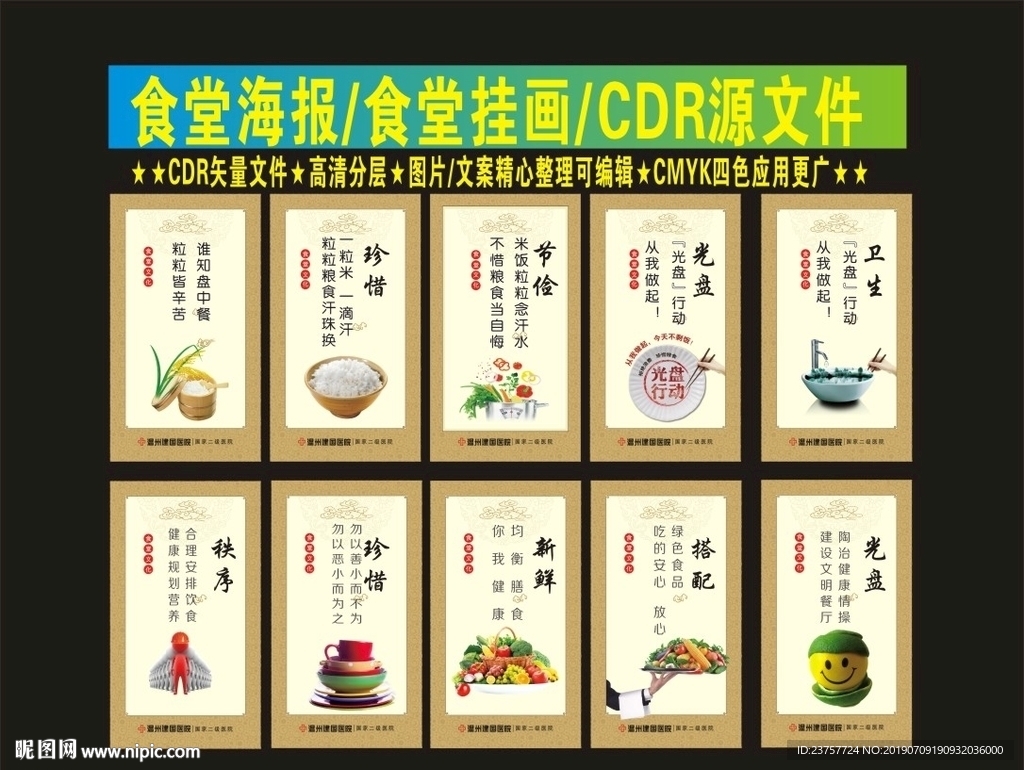 食堂文化节约制度挂画
