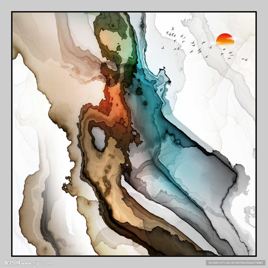 奢华高档线条墙画 TIF分层