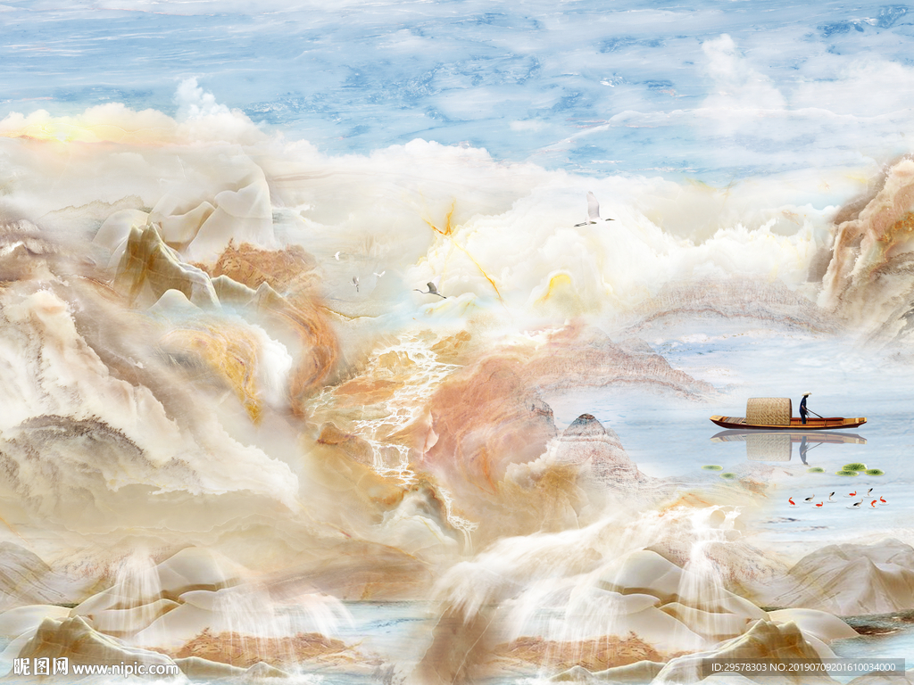 小船电视石纹背景 TIF分层