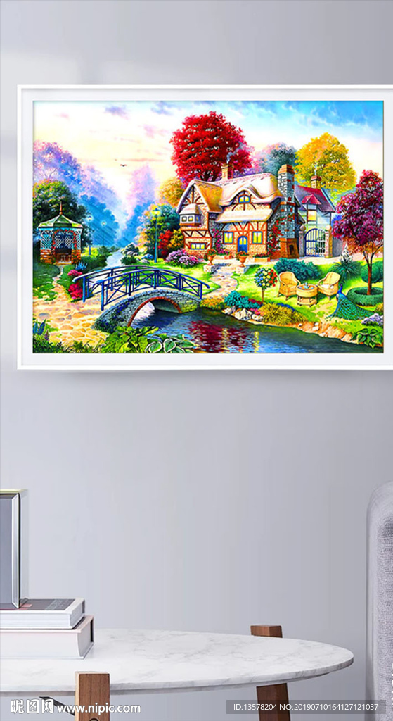 欧式田园油画风景装饰画无框画