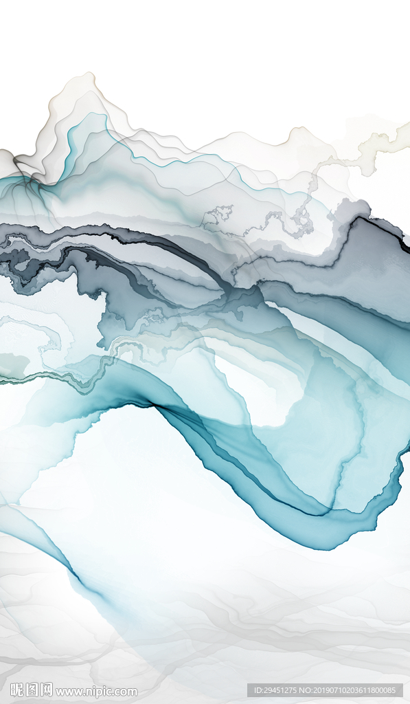 高档 线条水墨墙画 TIF合层