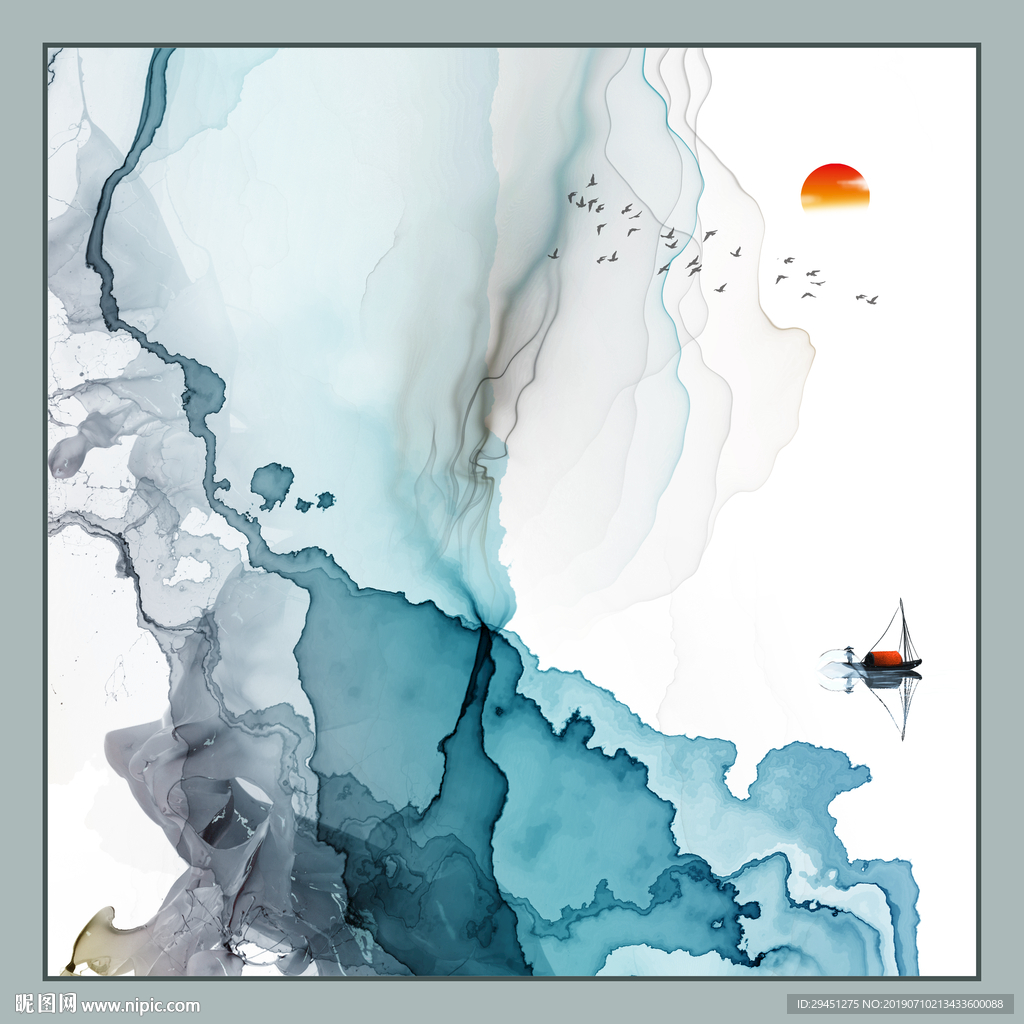 高大上禅意装饰墙画 TIF分层