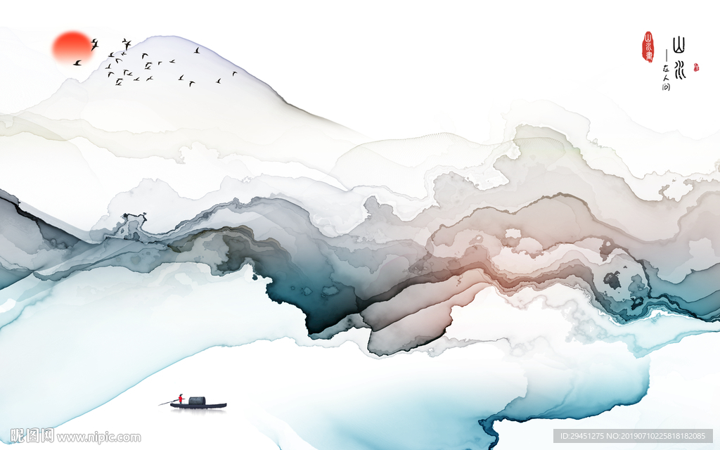 长幅意境肌理线条 TIF分层