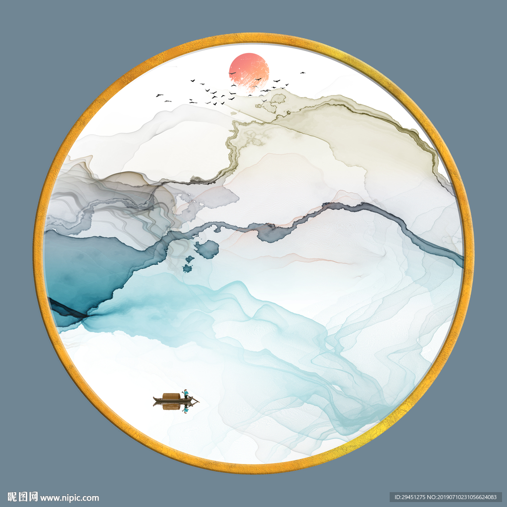 圆形意境肌理线条 TIF分层