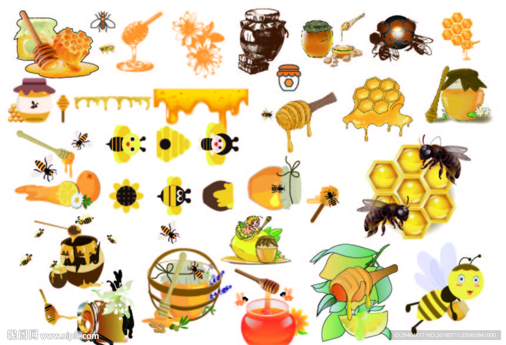 蜂蜜矢量素材插画