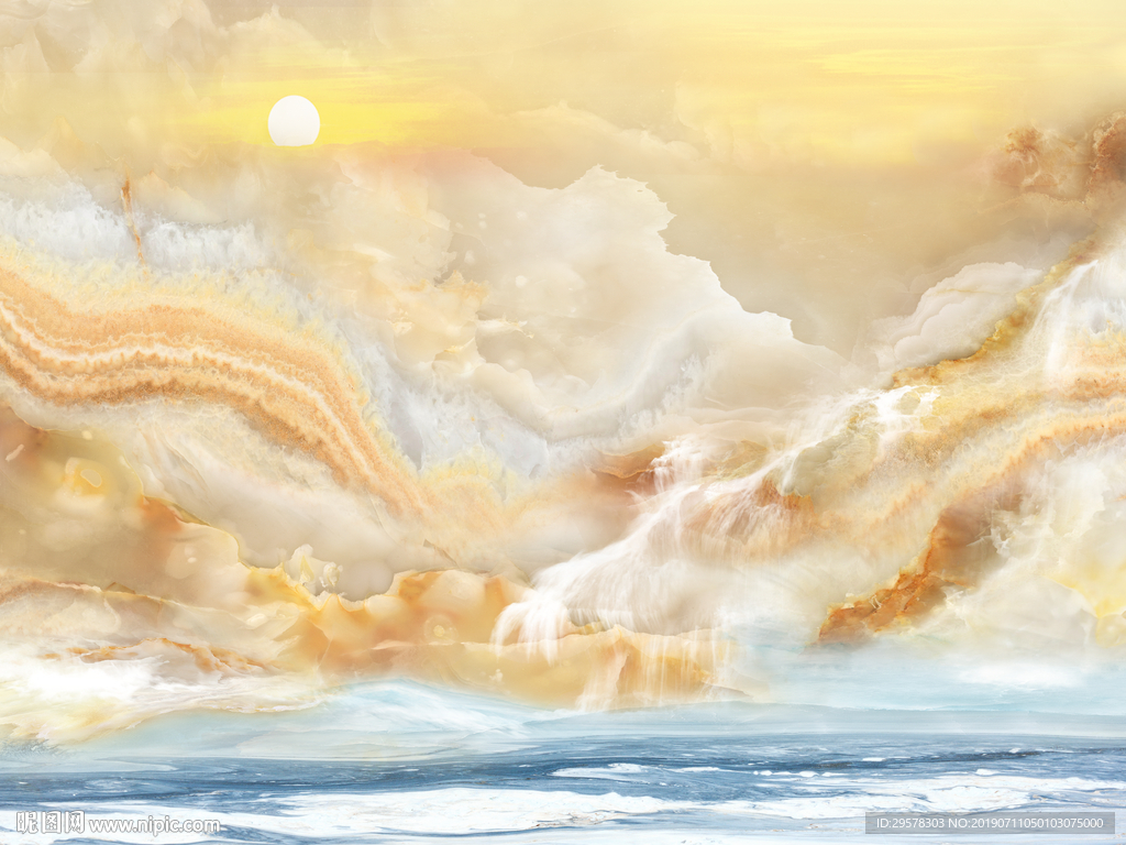 奢华 石纹背景墙 TIF合层画