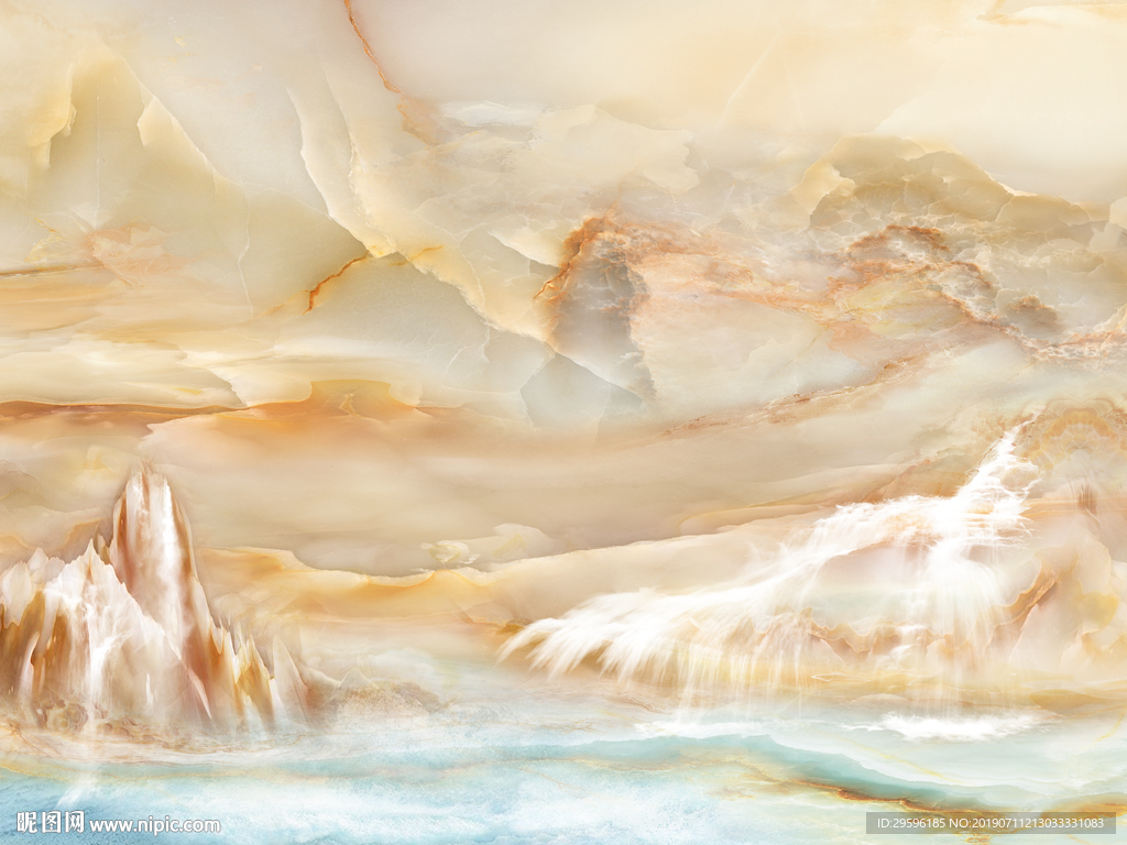流水玉石装饰画 TIF合层