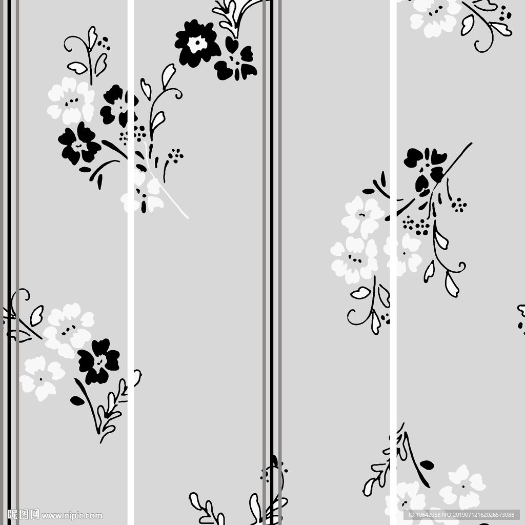 条子花卉图案