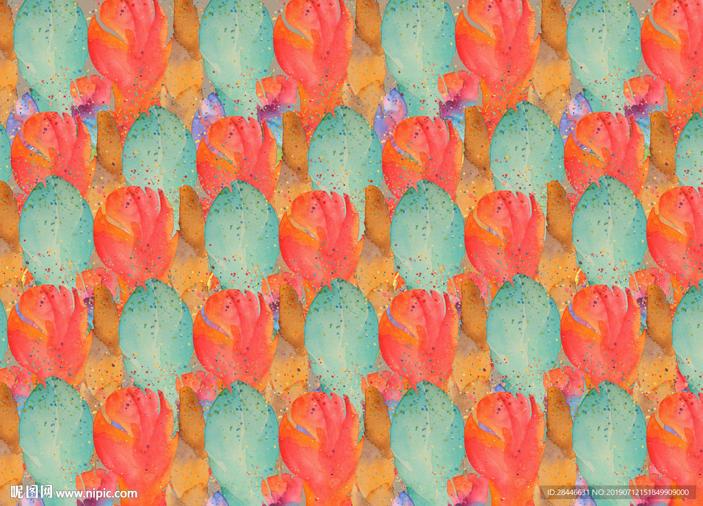 北欧手绘羽毛背景墙