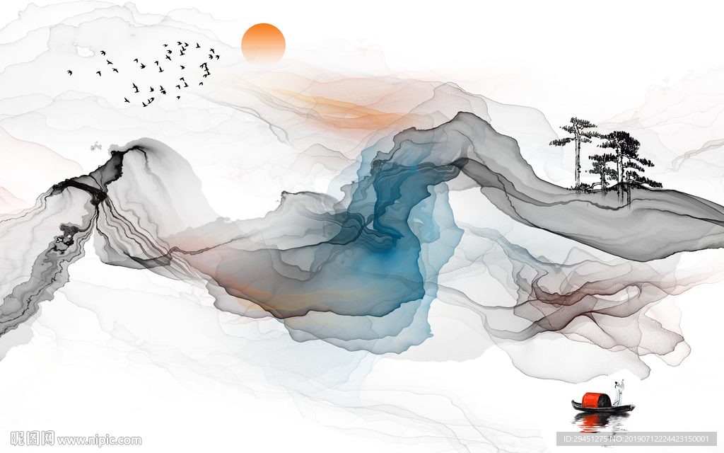 意境 奢华装饰壁画 TIF分层