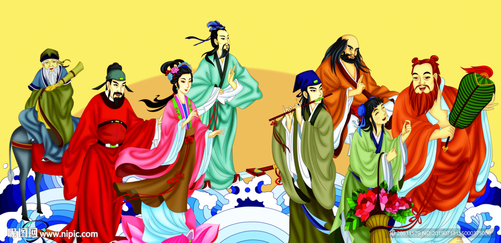 八仙过海 腾云驾雾 祝寿图 天