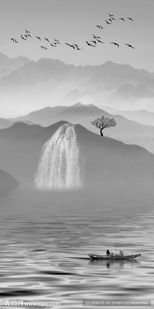 现代 山水意境画 TIF合层