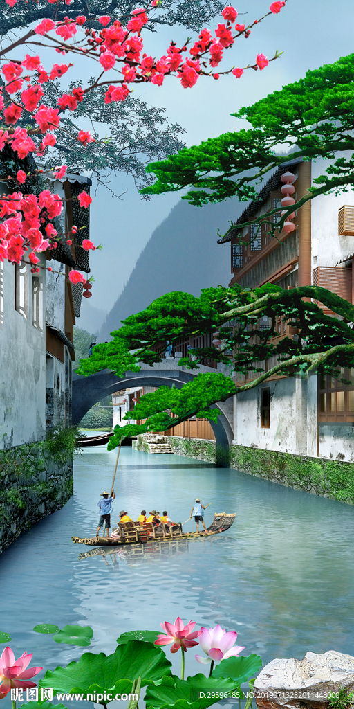 意境创意山水画 TIF分层