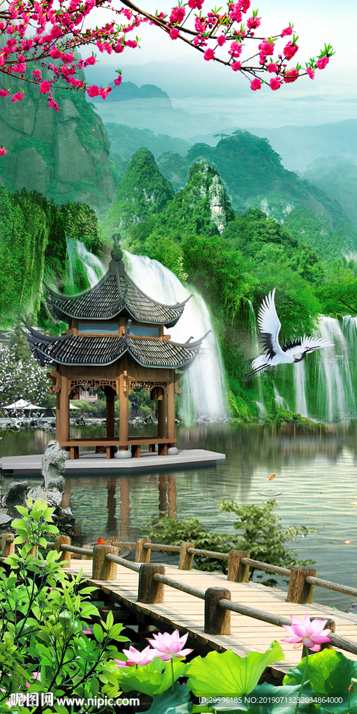 豪华 创意山水画 TIF分层