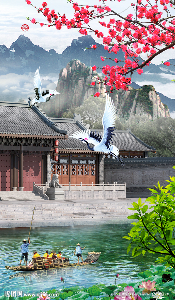 高档创意山水画 TIF分层