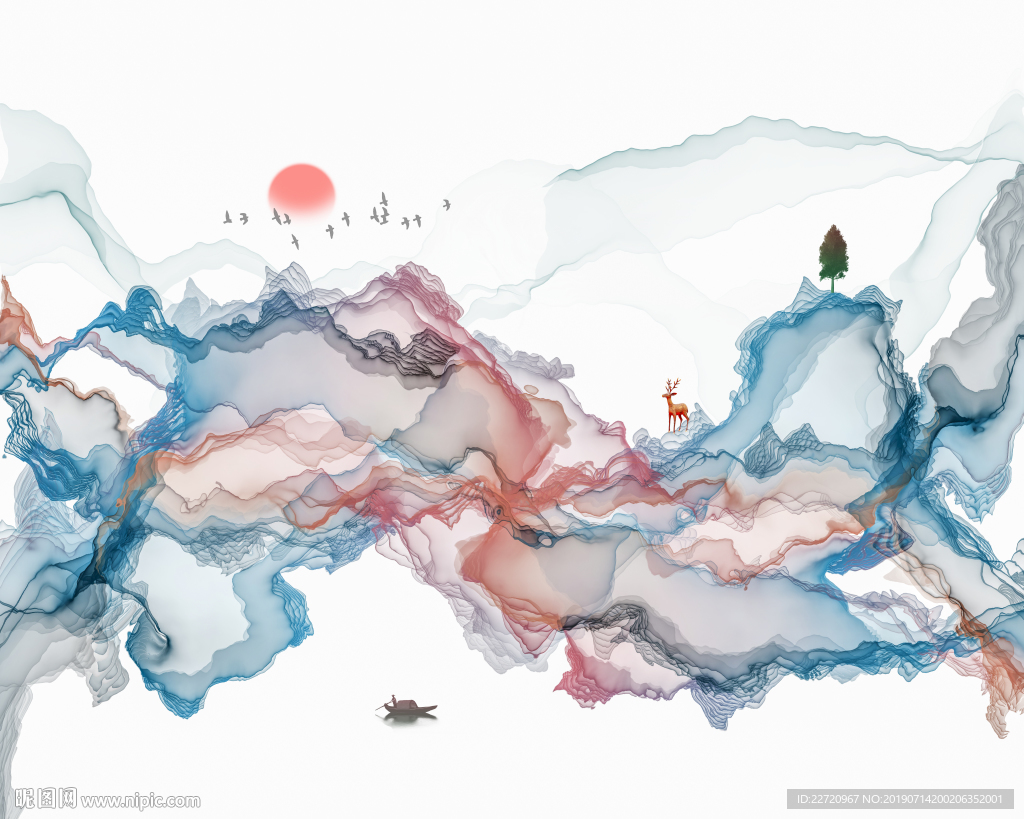 水墨山水装饰画