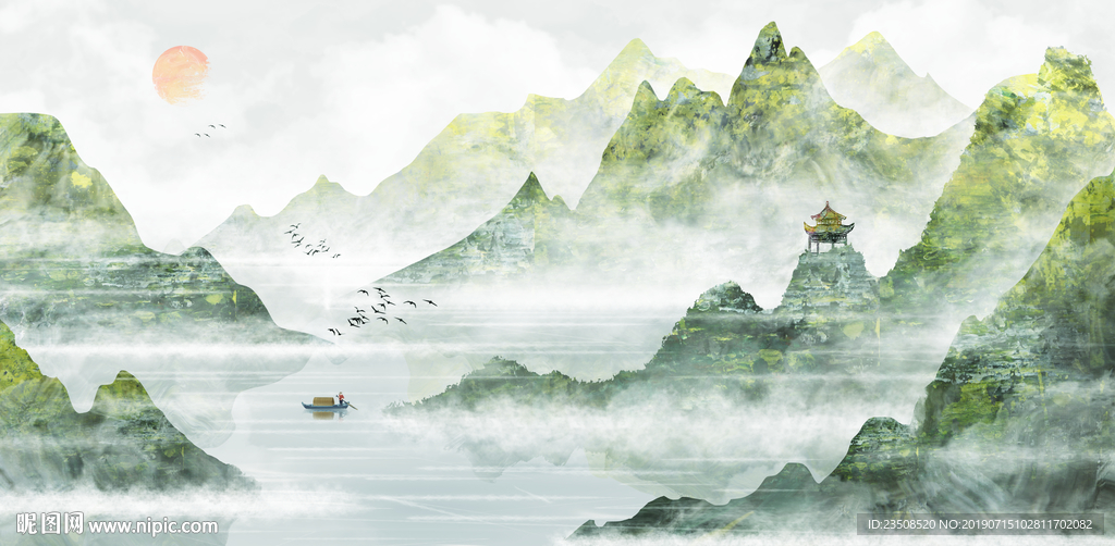 新中式山水中国风