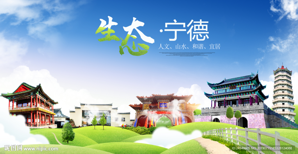宁德生态卫生城市海报广告