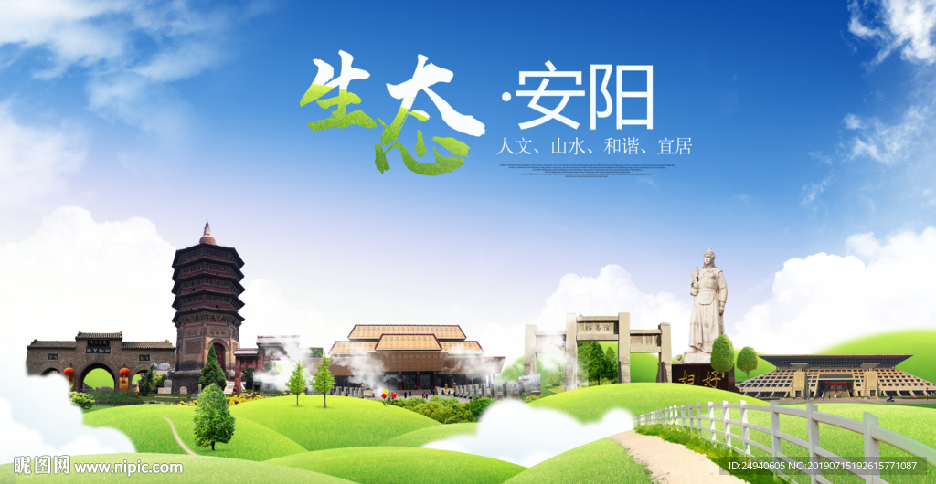 安阳生态卫生城市海报广告