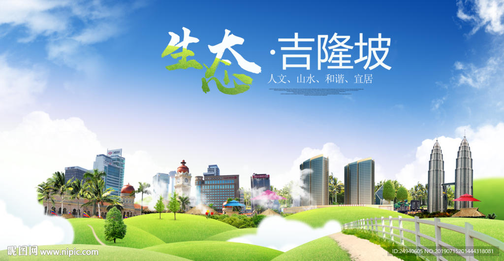 吉隆坡旅游生态城市海报广告