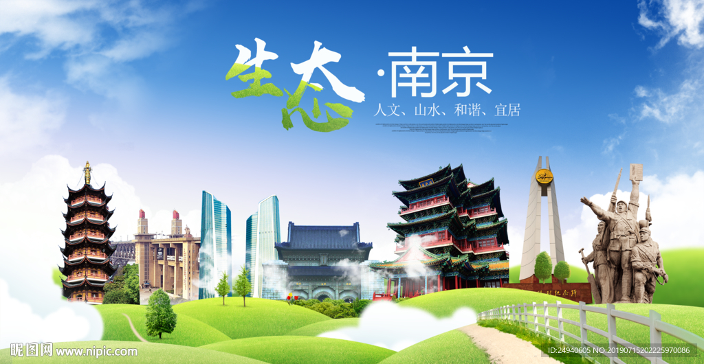 南京生态卫生城市海报广告