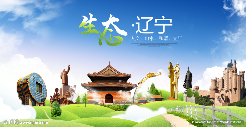 辽宁生态卫生城市海报广告