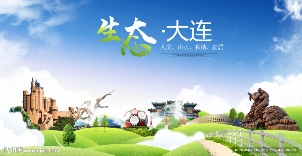 大连生态卫生城市海报广告