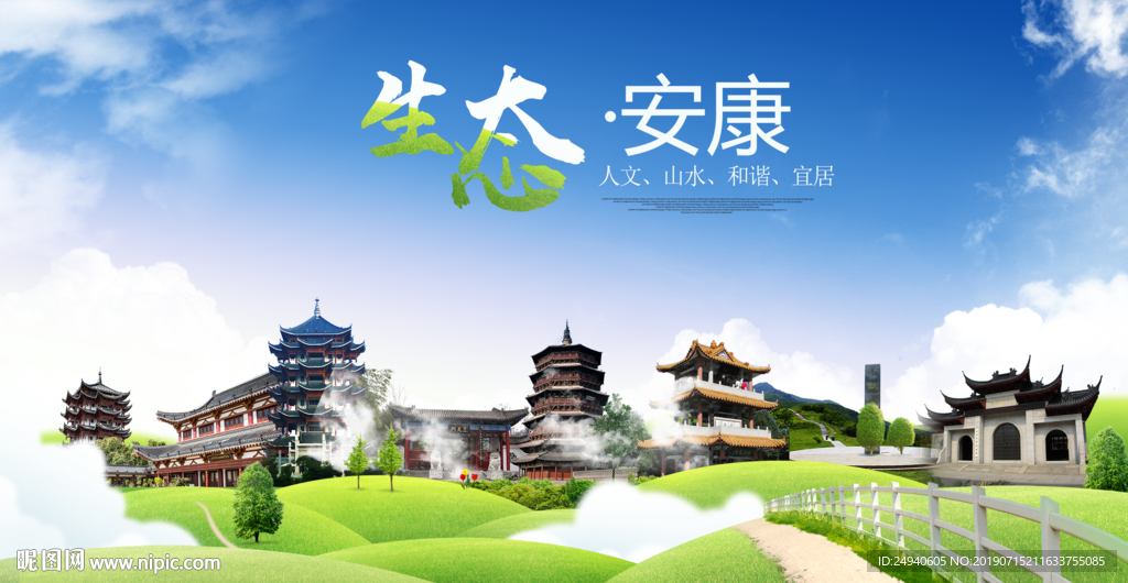 安康生态卫生城市海报广告