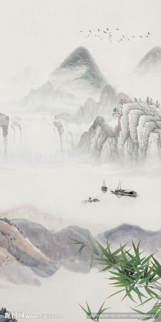 大气意境玄关画 TIF分层