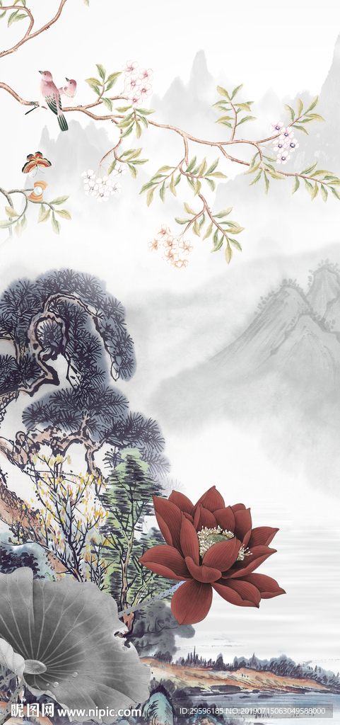现代 意境玄关画 TIF分层