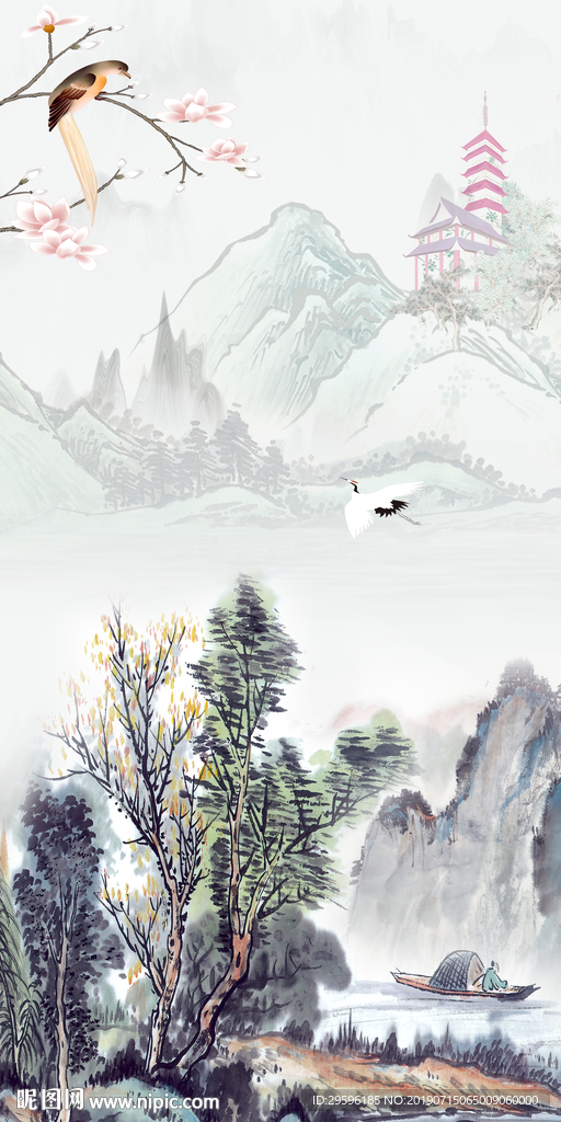 高清画抽象玄关画 TIF分层