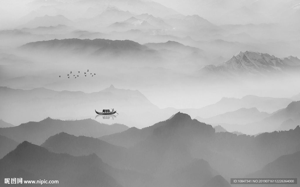 简约新品水墨壁画 TIF分层