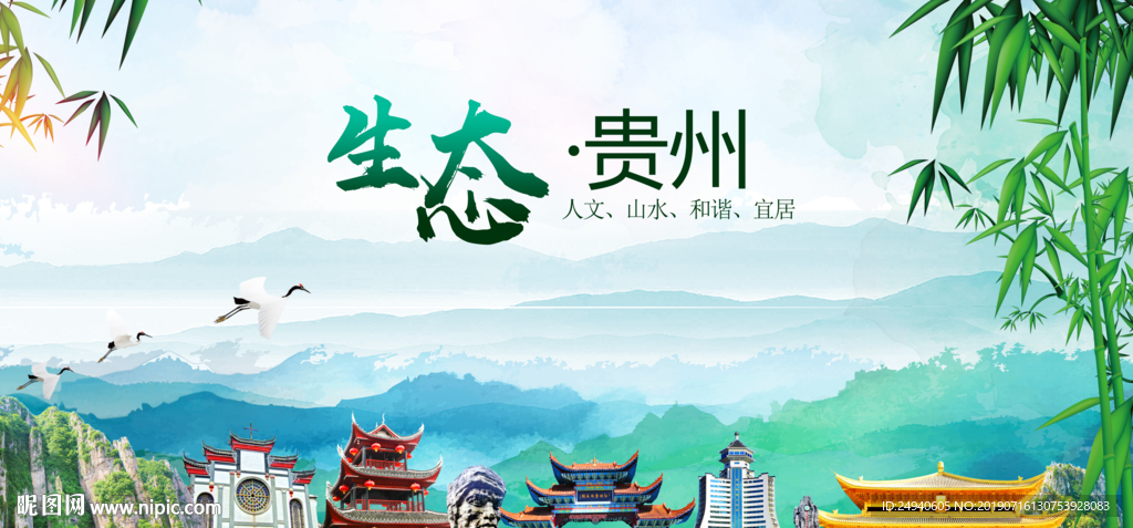 贵州生态卫生文明城市海报