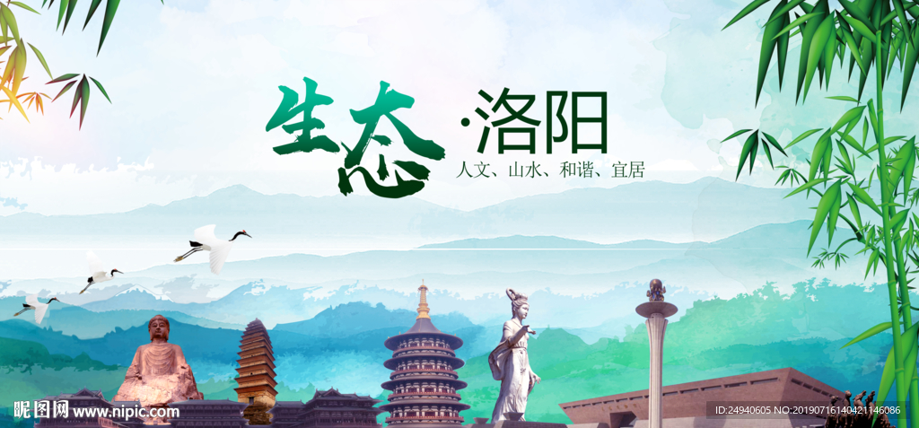 洛阳生态卫生文明城市海报