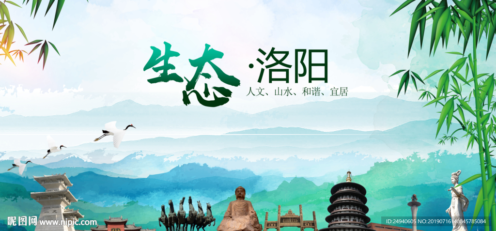 洛阳生态卫生文明城市海报