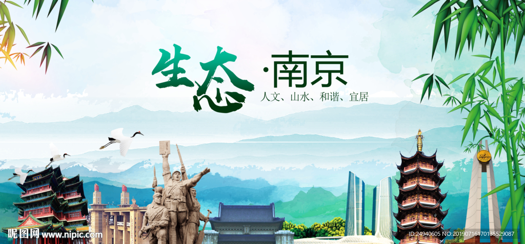 江苏南京生态卫生文明城市海报